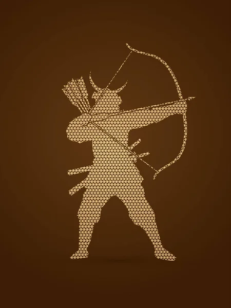 Samurai Warrior met boog — Stockvector