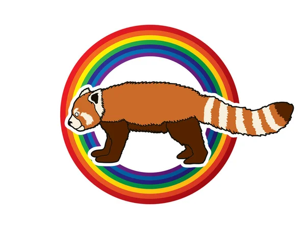 Panda rouge vue de côté . — Image vectorielle