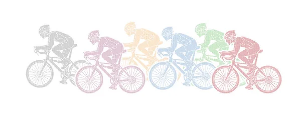 Gruppen av cykel ridning — Stock vektor