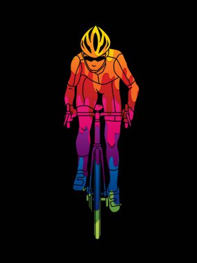 Bisiklet sürme Önden Görünüm grafik vektör.