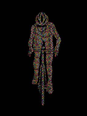 Bisiklet sürme Önden Görünüm grafik vektör.