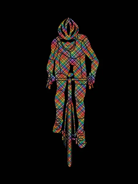 Vélo équitation vue de face vecteur graphique . — Image vectorielle