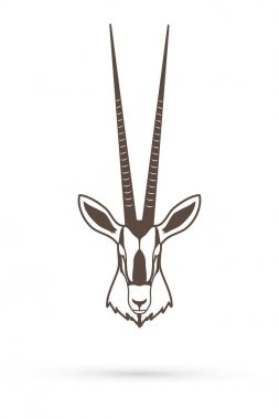 Oryx head with long horn clipart