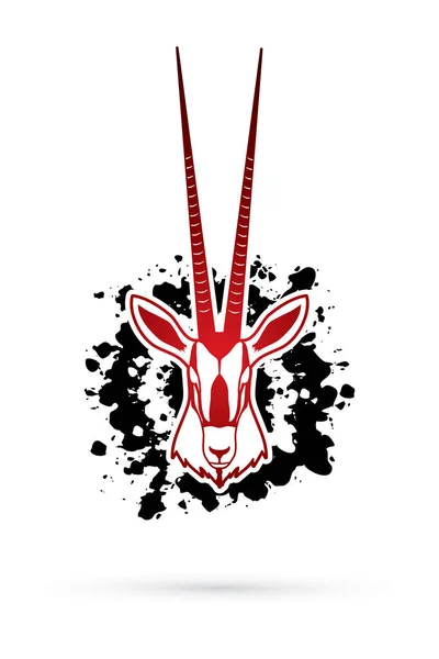 Oryx głowy z długi róg — Wektor stockowy