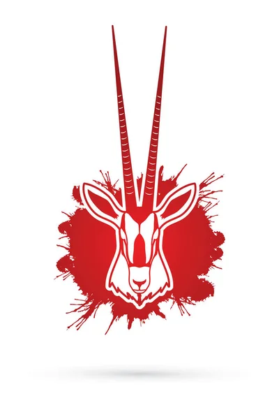 Oryxkopf mit langem Horn — Stockvektor