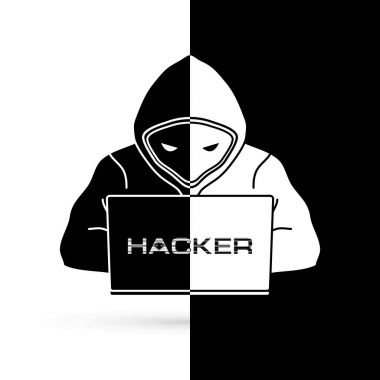 dizüstü bilgisayarda çalışan hacker