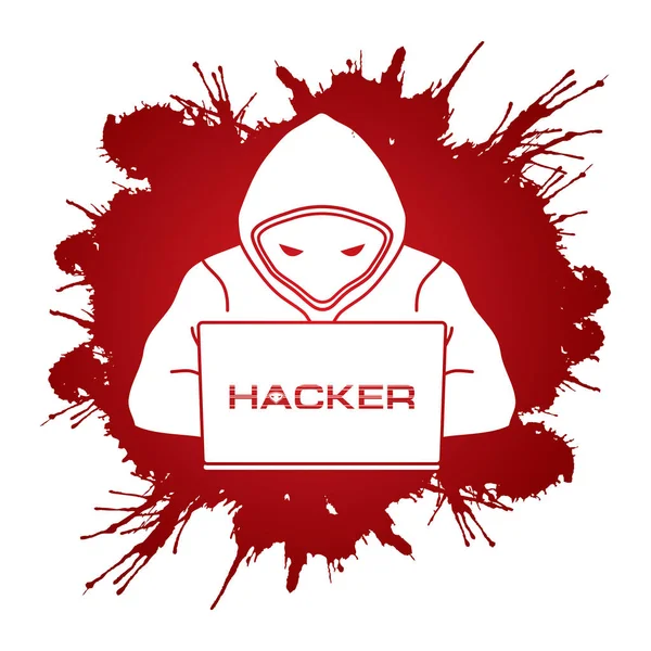 Hacker pracující na laptop — Stockový vektor