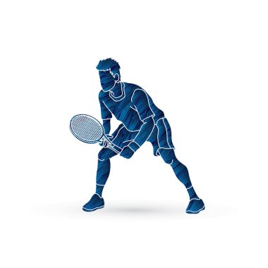 Tenis oyuncu eylem, adam play Tenis 