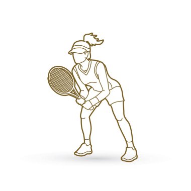 Tenis oyuncu eylem, kadın tenis oynamak 