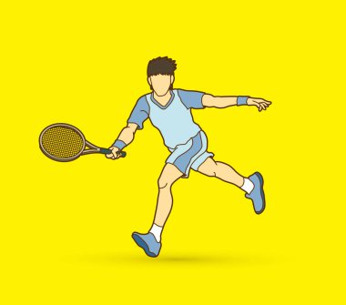 Çalışan, adam oyun Tenis hareketi tenis oyuncusu