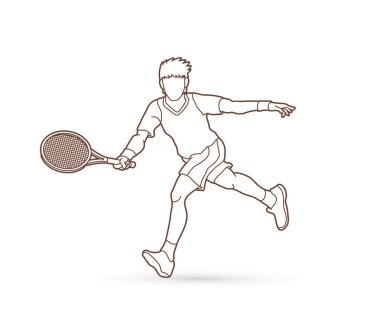 Çalışan, adam oyun Tenis hareketi tenis oyuncusu