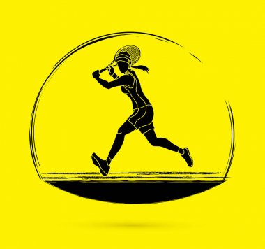 Çalışan kadın oyun Tenis tenis oyuncusu 