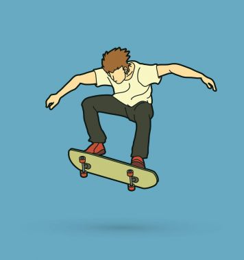 Kaykaycı kaykay eylem atlama