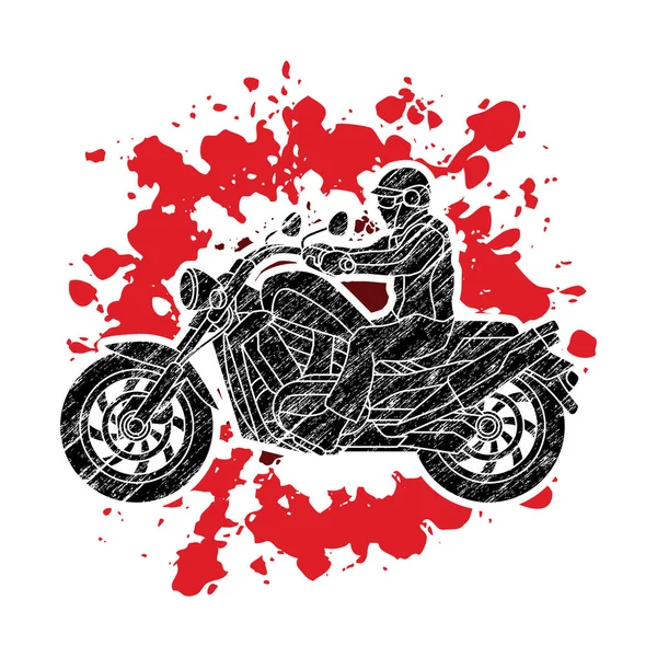 Bir adam sürme motosiklet grafik vektör