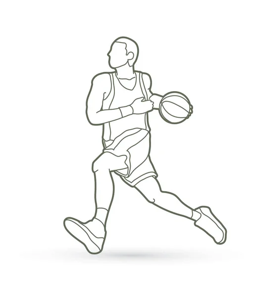 Basketbalspeler uitvoeren — Stockvector