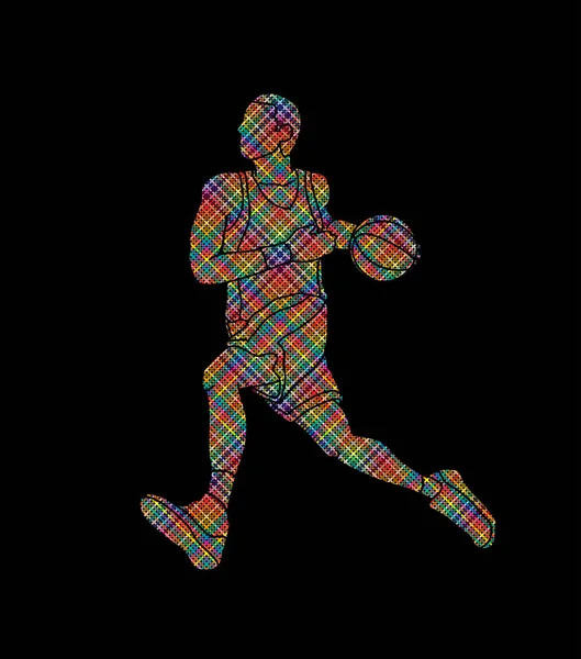 运行的篮球运动员 — 图库矢量图片