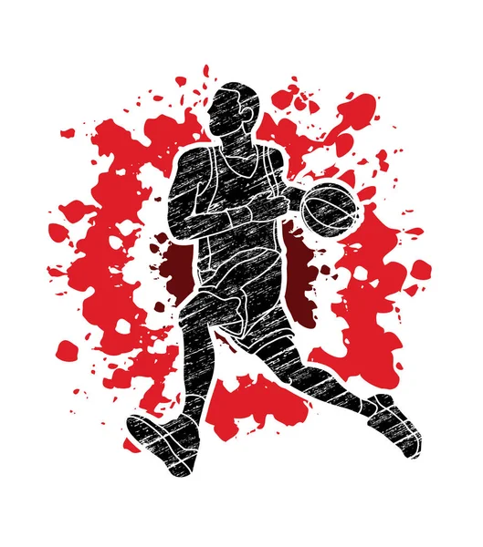 Jugador de baloncesto corriendo — Vector de stock