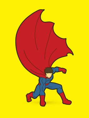 Güçlü adam, süper kahraman iniş güçlü eylem 