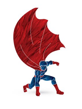 Güçlü adam güçlü eylem iniş süper kahraman 