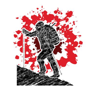 Bir adam dağda hiking 