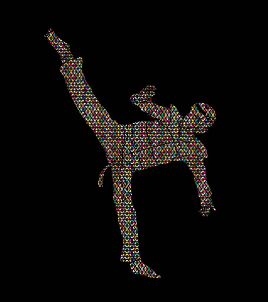 Tekvando kick eylem güvenlik ekipmanları ile 