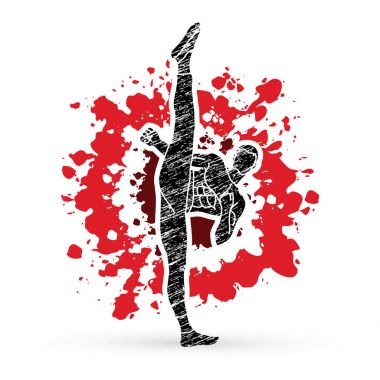 Kung fu, Karate yüksek tekme Önden Görünüm 