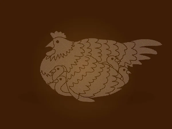 Hen με κοτόπουλο — Διανυσματικό Αρχείο