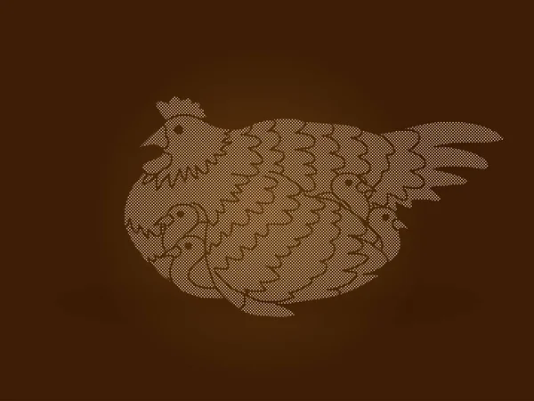 Gallina con pollo — Vector de stock