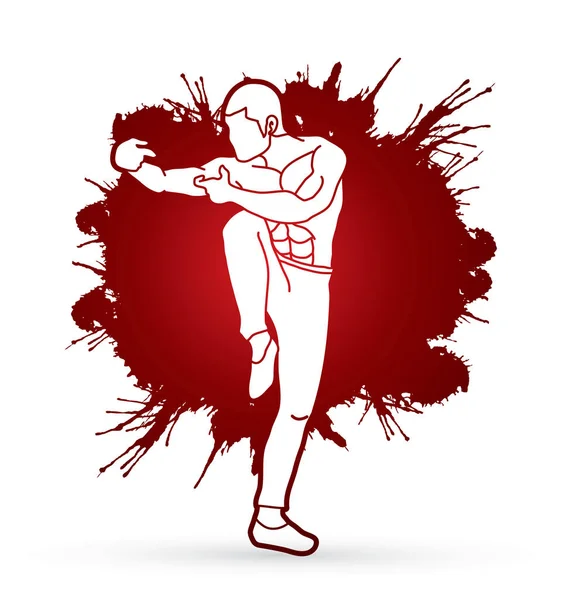 Pose de Kung-fu ivre — Image vectorielle