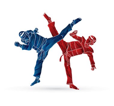 Grafik vektör mücadele Taekwondo