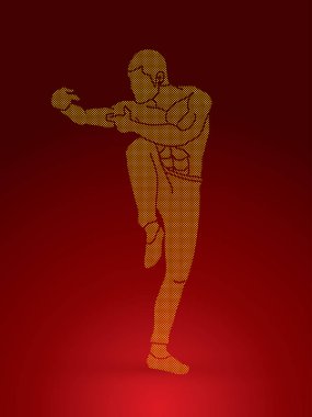 Sarhoş Kung fu poz grafik vektör.