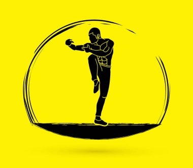 Sarhoş Kung fu poz grafik vektör.