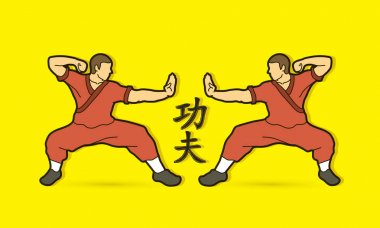 Kung fu eylem savaşmaya hazır 