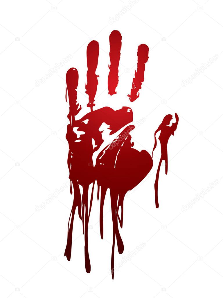 Bloody hand graphic vector.