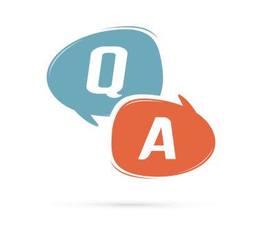 Soru ve yanıt metin balonları grafik vektör.