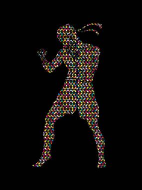 Muay Tay, Tay boks ayakta grafik vektör