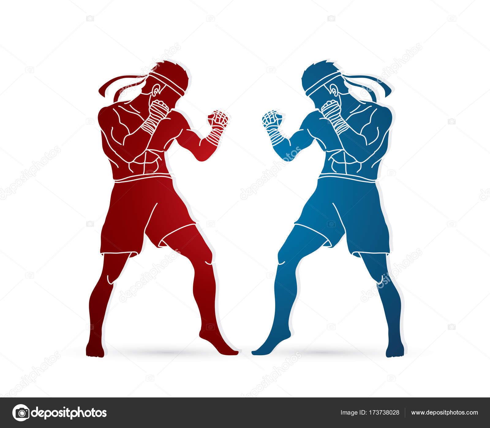 Muay Thai, Thai boxing standing ready to fight action graphic vector Stock  Vector by ©sila5775 173738028