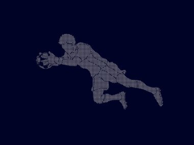 Aksiyon, Zıplama Kaleci topu grafik vektör yakalar.