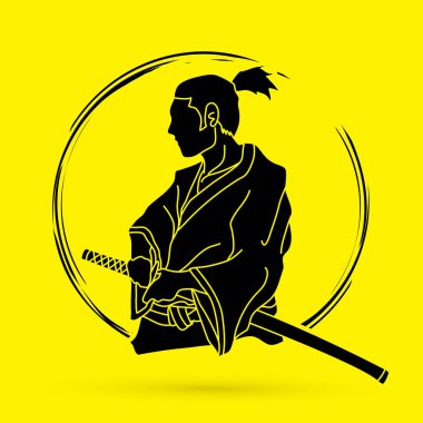 Samuray eylem grafik vektör savaşmaya hazır