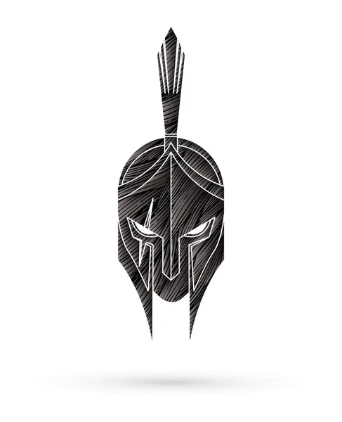 Römischer Oder Griechischer Helm Spartanischer Helm Wütendes Kriegergesicht Entworfen Mit — Stockvektor