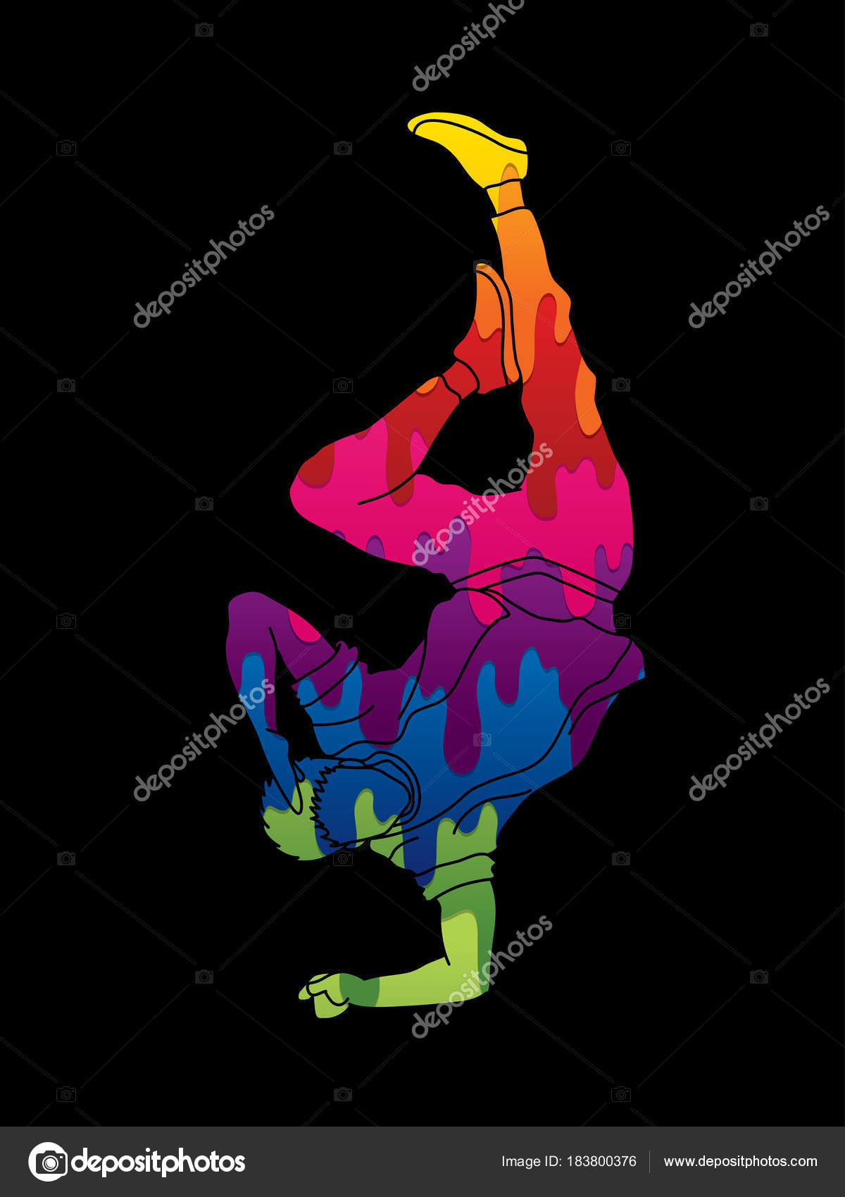 Street Dance Boys Dance Acción Baile Diseñada Con Colorido Vector Vector de  stock #183800376 de ©sila5775, image size:1200x1700