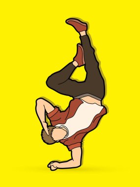 Sokak dansı, B erkek eylem grafik vektör dans dans