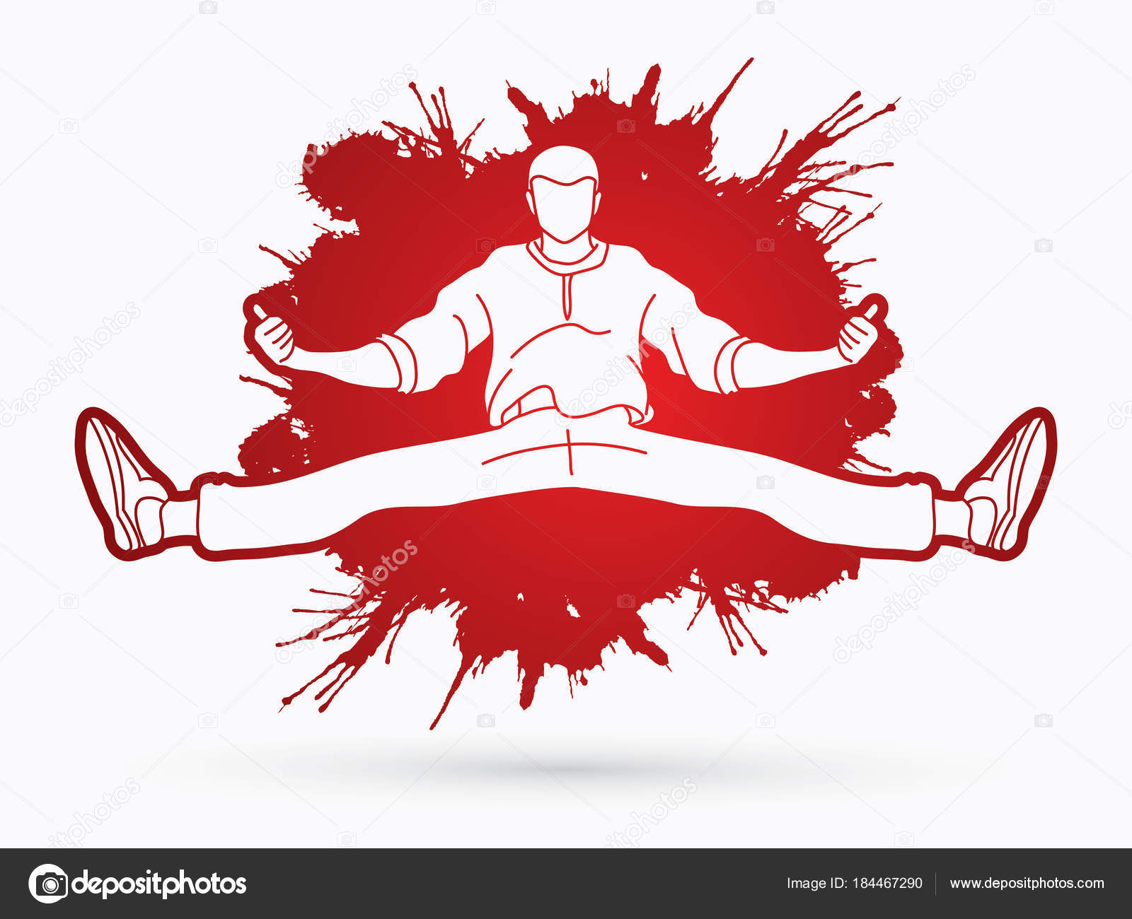 Уличные Танцы Танцы Мальчиков Танцы Хип Хоп Фоне Крови Векторное.