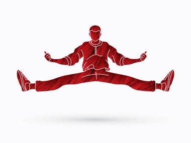 Sokak dansı, B çocuklar dans, Hip Hop dans eylem grunge fırça grafik vektör kullanılarak tasarlanmış