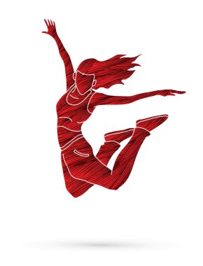 Sokak dansı, B çocuklar dans, Hip Hop dans eylem grunge fırça grafik vektör kullanılarak tasarlanmış