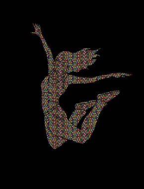 Sokak dansı, B çocuklar dans, Hip Hop dans eylem mozaik desen grafik vektör kullanılarak tasarlanmış