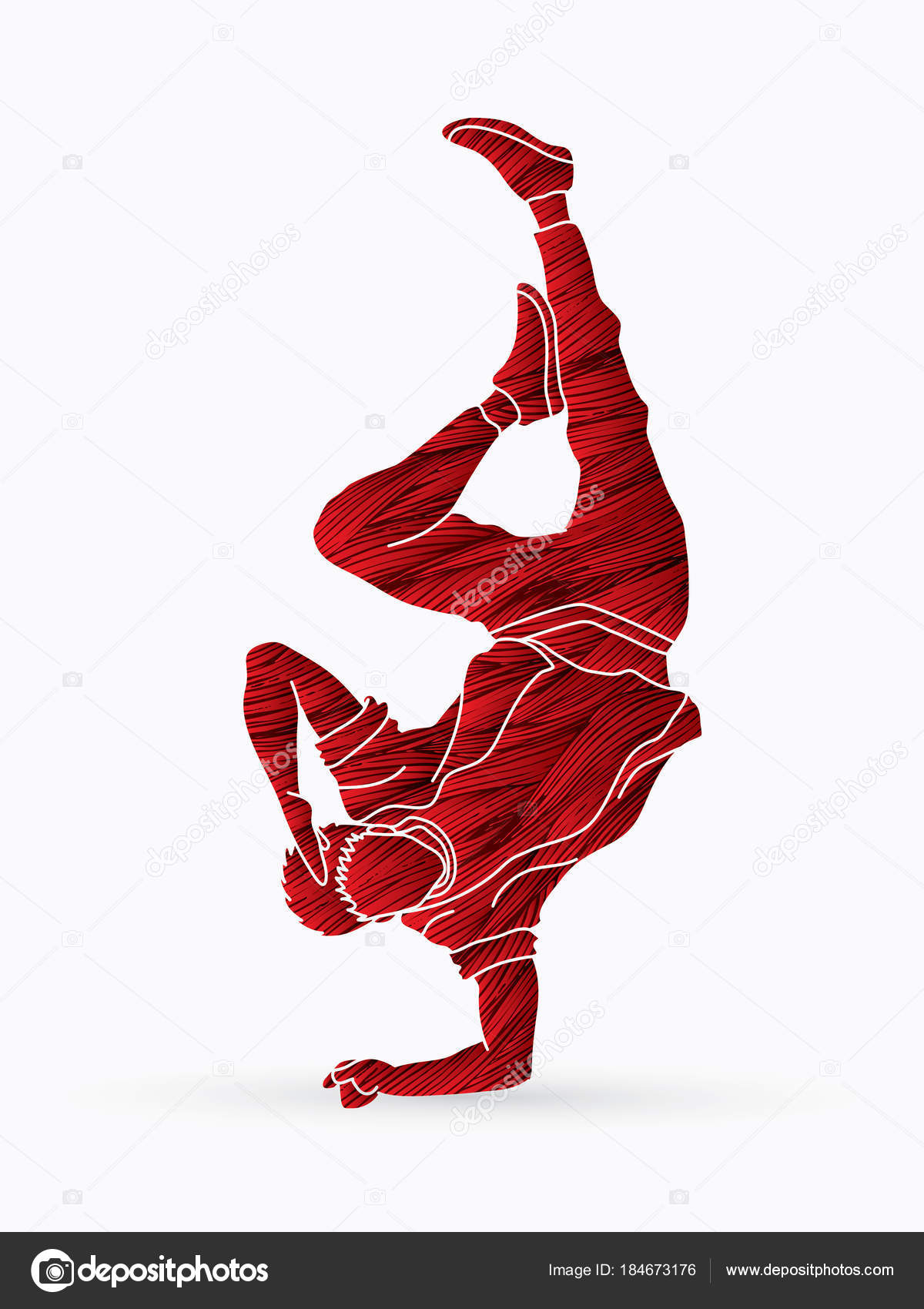 Уличные Танцы Танцы Мальчиков Танцы Хип Хоп Векторное Изображение.