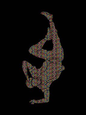 Sokak dansı, B çocuklar dans, Hip Hop dans eylem mozaik desen grafik vektör kullanılarak tasarlanmış