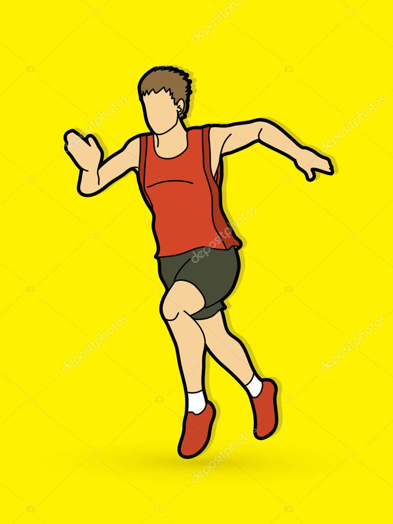 Athlete runner, A man runner running graphic vector
