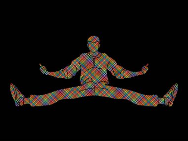 Sokak dansı, B çocuklar dans, Hip Hop dans eylem renkli piksel grafik vektör kullanılarak tasarlanmış